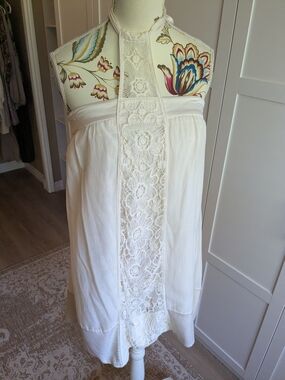 bebe Cream Blouse with Crochet Detail
